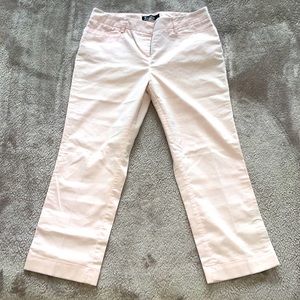 Ankle and cropped pants. Great for work. Size 6 cream pink color